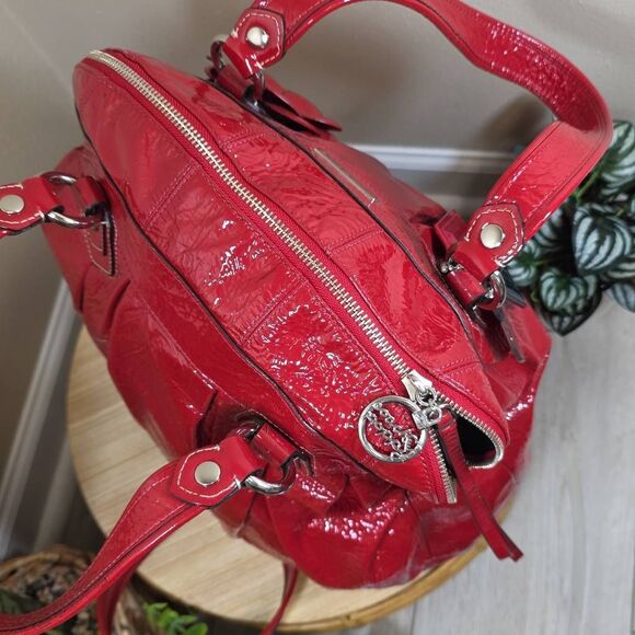 Coach RARE Limited Edition Poppy Patent with Flower Large Tote - Picture 12 of 16